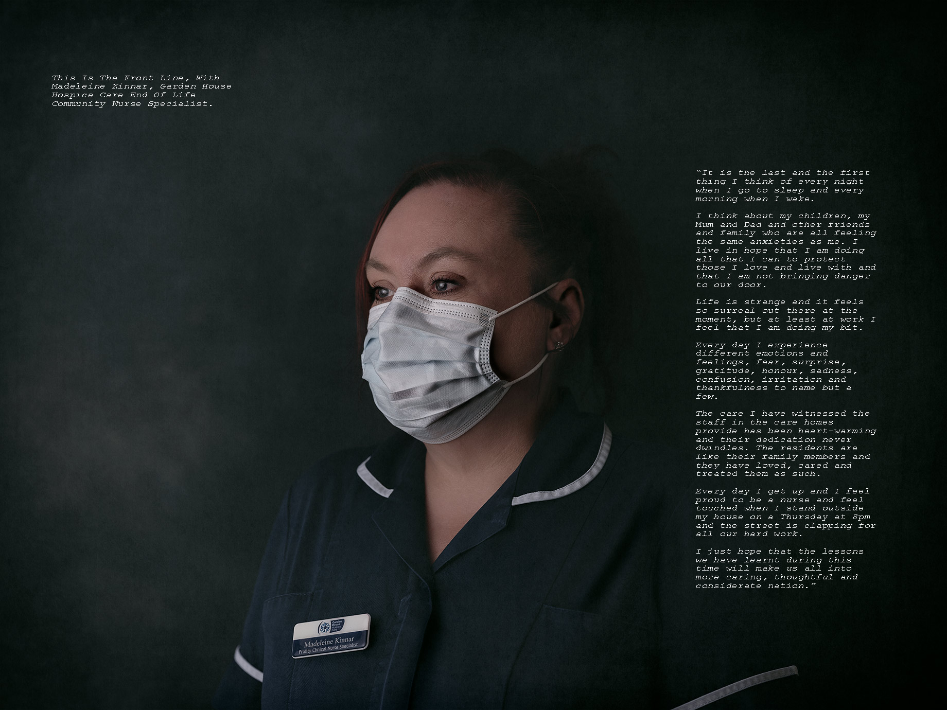 Good Boy Wolf_Nurse wearing mask looking tired, Good Boy Wolf Photographer, UK