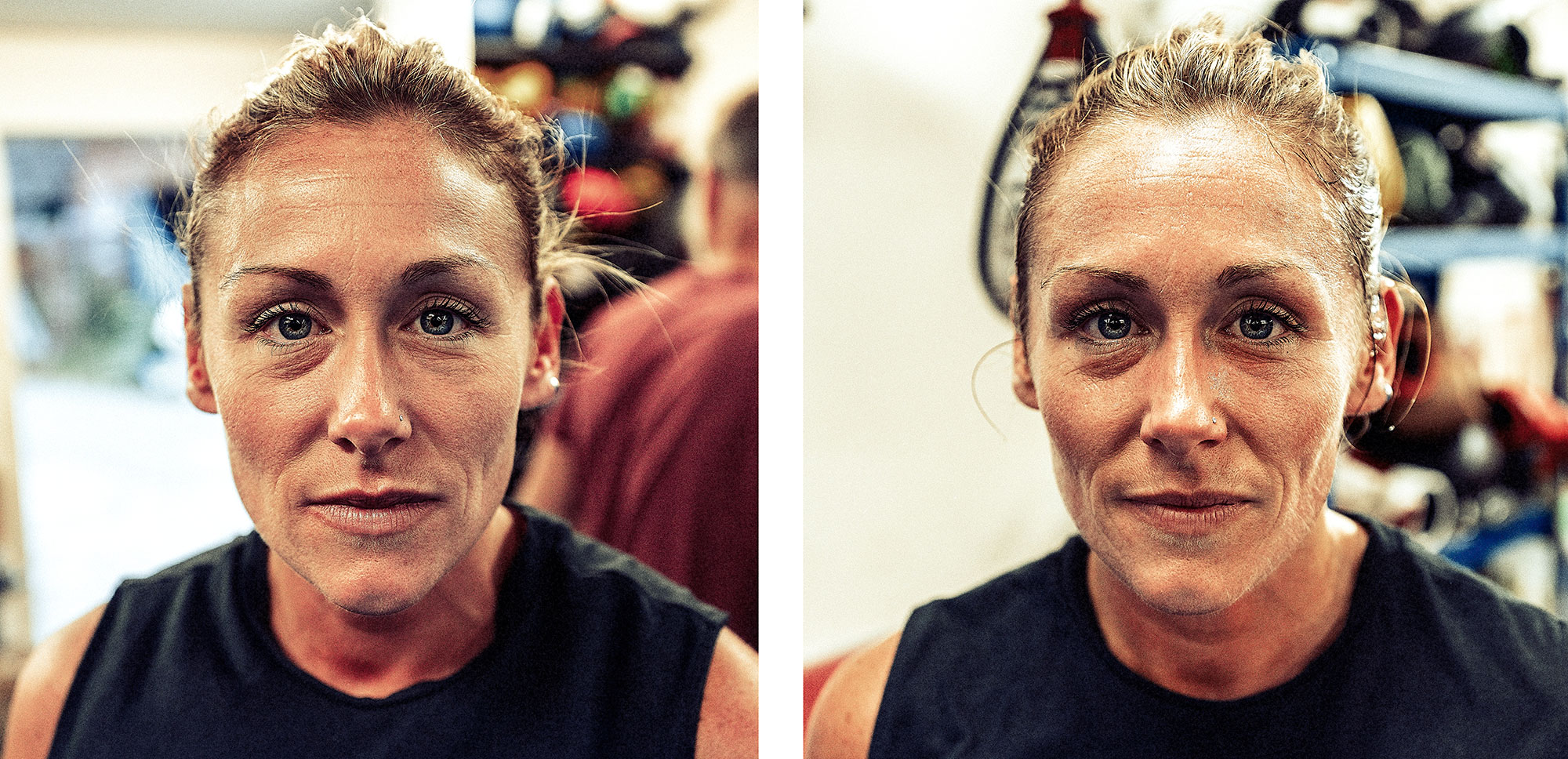 Good Boy Wolf Photographer, Thai kick boxing, before and after a kickboxing session 