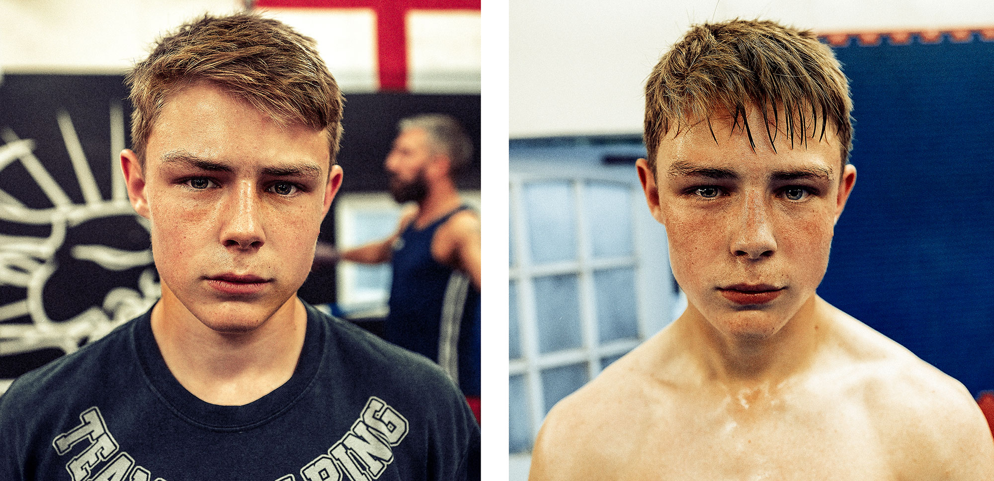 Good Boy Wolf Photographer, Thai kick boxing, before and after a kickboxing session 